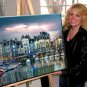 French ART HONFLEUR HARBOR France boat PAINTING