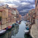 Lonely Waterway Italy ItalianTuscany boats ART PAINTING by McKenzie