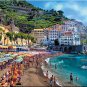 Amalfi Coastline Tuscany ART Beach Coast Shore bathers Italian PAINTING (24" x 30")