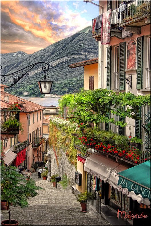 Bellagio Street Italy ItalianTuscany ART PAINTING by McKenzie