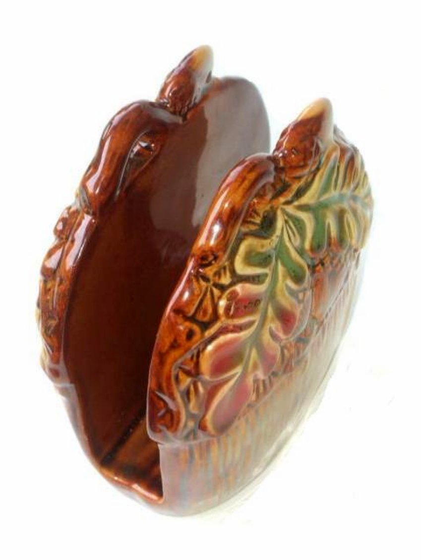 Ceramic Acorn Napkin Holder Autumn Kitchen Decor
