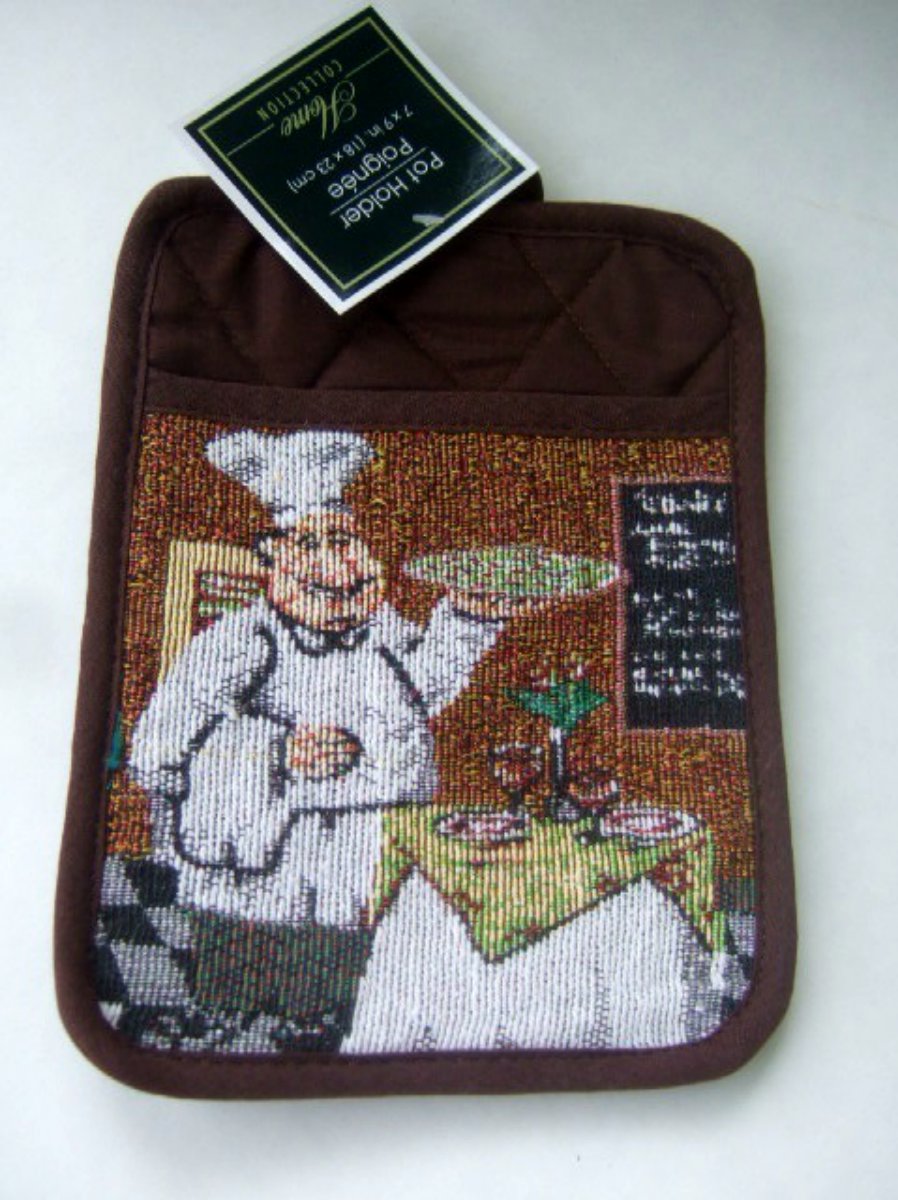 Fat Chef Tapestry Pot Holders Set