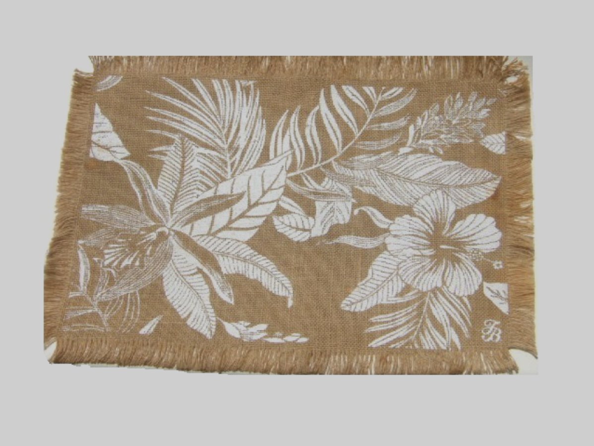 Floral Burlap Placemats Set