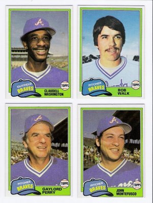 1981 Topps Traded Atlanta Braves Team Set-4 Cards