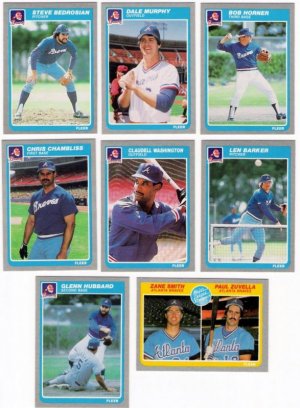 1985 Fleer Atlanta Braves Team Set-26 Cards