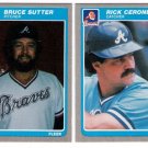 1985 Fleer Update Atlanta Braves Team Set-2 Cards