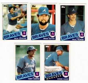 1985 Topps Traded Atlanta Braves Team Set-5 Cards