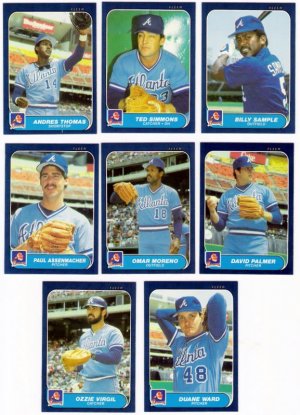 1986 Fleer Update Atlanta Braves Team Set-8 Cards