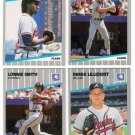 1989 Fleer Update Atlanta Braves Team-4 Cards