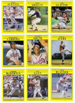 1991 Fleer Atlanta Braves Team Set-28 Cards