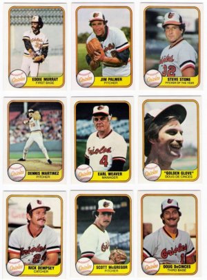 1981 Fleer Baltimore Orioles Team Set-27 Cards