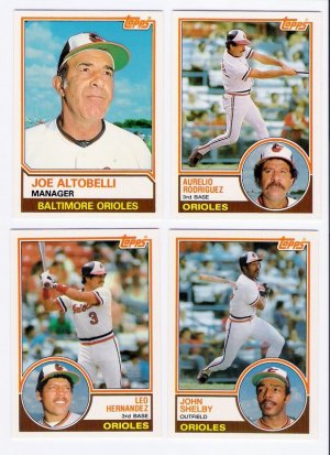 1983 Topps Traded Baltimore Orioles Team Set-4 Cards
