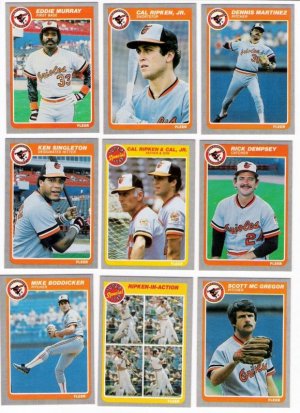 1985 Fleer Baltimore Orioles Team Set-28 Cards
