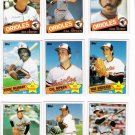 1985 Topps Baltimore Orioles Team Set-31 Cards