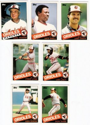 1985 Topps Traded Baltimore Orioles Team Set-7 Cards