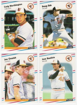 1988 Fleer Update Baltimore Orioles Team Set-4 Cards