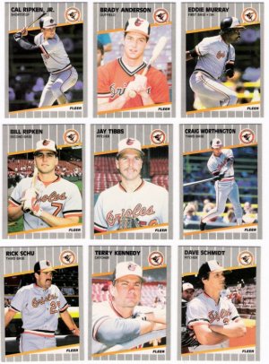 1989 Fleer Baltimore Orioles Team Set-22 Cards