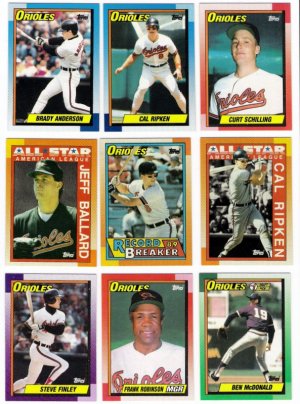 1990 Topps Baltimore Orioles Team Set-33 Cards