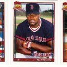 1991 Topps Traded Boston Red Sox Team Set-3 Cards