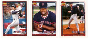 1991 Topps Traded Boston Red Sox Team Set-3 Cards