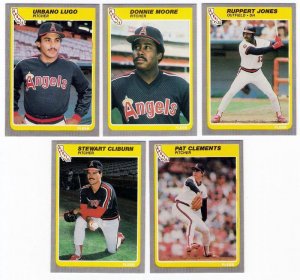 1985 Fleer Update California Angels Team Set-5 Cards