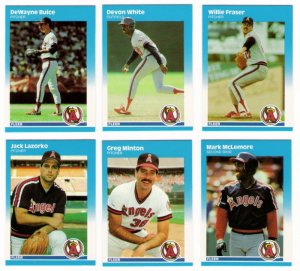 1987 Fleer Update California Angels Team-6 Cards