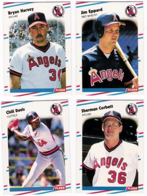 1988 Fleer Update California Angels Team Set-4 Cards