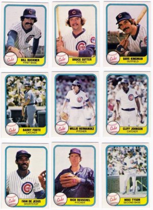 1981 Fleer Chicago Cubs Team Set-25 Cards