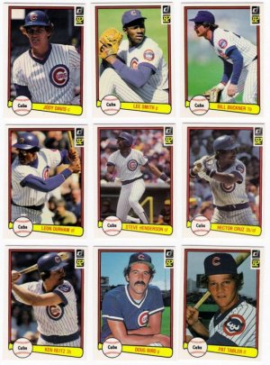 1982 Donruss Chicago Cubs Team Set-23 Cards