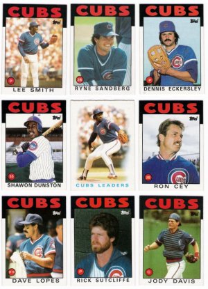 1986 Topps Chicago Cubs Team Set-28 Cards