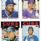 1986 Topps Traded Chicago Cubs Team Set-4 Cards