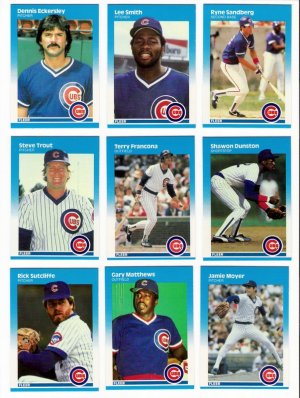 1987 Fleer Chicago Cubs Team Set-24 Cards