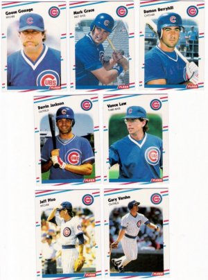 1988 Fleer Update Chicago Cubs Team Set-7 Cards