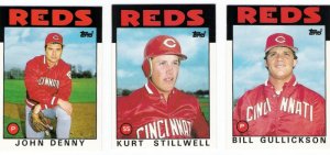 1986 Topps Traded Cincinnati Reds Team Set-3 Cards