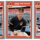 1985 Fleer Update Cleveland Indians Team Set-3 Cards