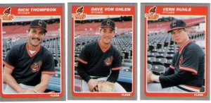 1985 Fleer Update Cleveland Indians Team Set-3 Cards