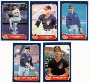 1986 Fleer Update Cleveland Indians Team Set-5 Cards