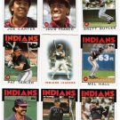 1986 Topps Cleveland Indians Team Set-27 Cards