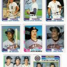 1982 Topps Detroit Tigers Team Set-30 Cards