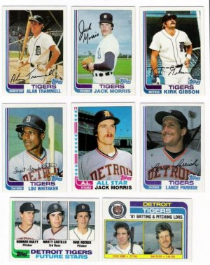 1982 Topps Detroit Tigers Team Set-30 Cards