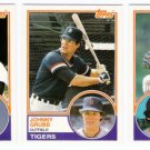 1983 Topps Traded Detroit Tigers Team Set-3 Cards