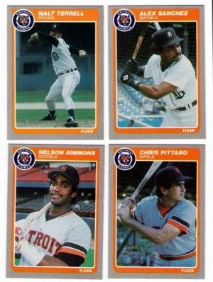 1985 Fleer Update Detroit Tigers Team Set-4 Cards