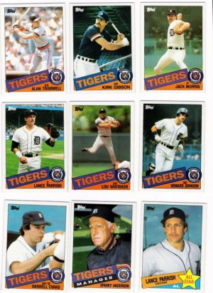 1985 Topps Detroit Tigers Team Set-28 Cards