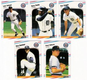 1988 Fleer Update Detroit Tigers Team Set-5 Cards