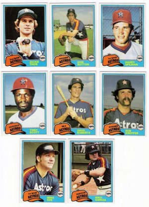 1981 Topps Traded Houston Astros Team Set-8 Cards