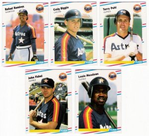 1988 Fleer Update Houston Astros Team Set-6 Cards