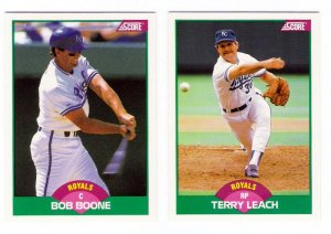1989 Score Update Kansas City Royals Team-2 Cards