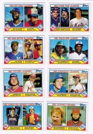 1983 Topps Leaders Set-8 Cards