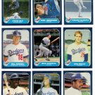 1986 Fleer Los Angeles Dodgers Set-25 Cards