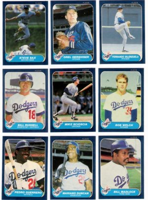 1986 Fleer Los Angeles Dodgers Set-25 Cards